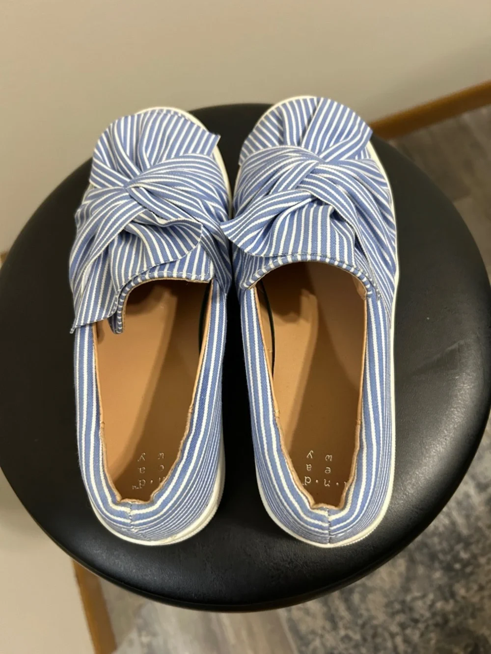 a new day Blue & White Striped Knot Slip-On Sneakers - Picture 2 of 3